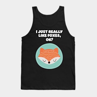 Fox Foxes Sleep Sleeping Watercolor Polygon Idea Tank Top